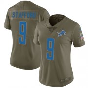 Wholesale Cheap Nike Lions #9 Matthew Stafford Olive Women's Stitched NFL Limited 2017 Salute to Service Jersey