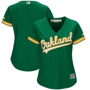 Wholesale Cheap Women's Oakland Athletics Majestic Kelly Green Cool Base Team Jersey