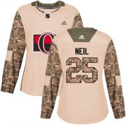 Wholesale Cheap Adidas Senators #25 Chris Neil Camo Authentic 2017 Veterans Day Women's Stitched NHL Jersey