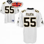 Wholesale Cheap Saints #55 Scott Fujita White With Super Bowl Patch Stitched NFL Jersey