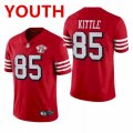 Wholesale Cheap Youth San Francisco 49ers #85 george kittle 75th anniversary red throwback jersey