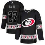 Wholesale Cheap Adidas Hurricanes #27 Justin Faulk Black Authentic Team Logo Fashion Stitched NHL Jersey