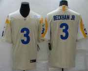 Wholesale Cheap Men's Los Angeles Rams #3 Odell Beckham Jr 2021 Cream Vapor Untouchable Limited Stitched Jersey