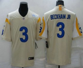 Wholesale Cheap Men\'s Los Angeles Rams #3 Odell Beckham Jr 2021 Cream Vapor Untouchable Limited Stitched Jersey