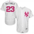 Wholesale Cheap Yankees #23 Don Mattingly White Strip Flexbase Authentic Collection Mother's Day Stitched MLB Jersey