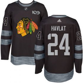 Wholesale Cheap Adidas Blackhawks #24 Martin Havlat Black 1917-2017 100th Anniversary Stitched NHL Jersey