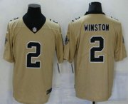 Wholesale Cheap Men's New Orleans Saints #2 Jameis Winston Gold 2019 Inverted Legend Stitched NFL Nike Limited Jersey