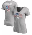 Wholesale Cheap Women's Arizona Cardinals #11 Larry Fitzgerald NFL Pro Line by Fanatics Branded Banner Wave Name & Number T-Shirt Heathered Gray