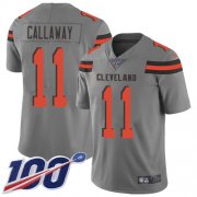 Wholesale Cheap Nike Browns #11 Antonio Callaway Gray Men's Stitched NFL Limited Inverted Legend 100th Season Jersey