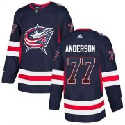 Wholesale Cheap Adidas Blue Jackets #77 Josh Anderson Navy Blue Home Authentic Drift Fashion Stitched NHL Jersey