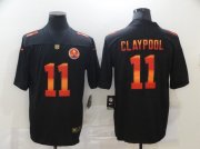 Wholesale Cheap Men's Pittsburgh Steelers #11 Chase Claypool Black Red Orange Stripe Vapor Limited Nike NFL Jersey