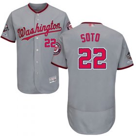 Wholesale Cheap Nationals #22 Juan Soto Grey Flexbase Authentic Collection 2019 World Series Champions Stitched MLB Jersey