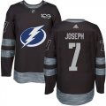 Cheap Adidas Lightning #7 Mathieu Joseph Black 1917-2017 100th Anniversary Stitched NHL Jersey