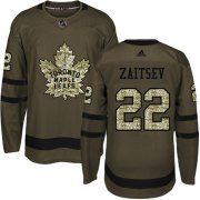 Wholesale Cheap Adidas Maple Leafs #22 Nikita Zaitsev Green Salute to Service Stitched NHL Jersey