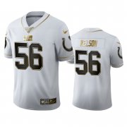 Wholesale Cheap Indianapolis Colts #56 Quenton Nelson Men's Nike White Golden Edition Vapor Limited NFL 100 Jersey