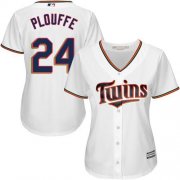 Wholesale Cheap Twins #24 Trevor Plouffe White Home Women's Stitched MLB Jersey