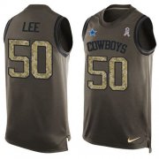 Wholesale Cheap Nike Cowboys #50 Sean Lee Green Men's Stitched NFL Limited Salute To Service Tank Top Jersey
