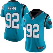 Wholesale Cheap Nike Panthers #92 Zach Kerr Blue Women's Stitched NFL Limited Rush Jersey