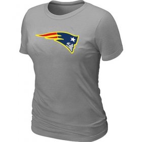 Wholesale Cheap Women\'s New England Patriots Neon Logo Charcoal T-Shirt Light Grey