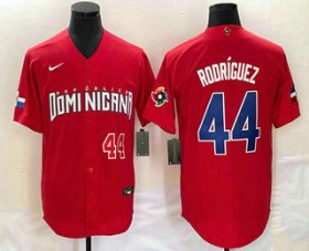 Cheap Men\'s Dominican Republic Baseball #44 Julio Rodriguez Number 2023 Red World Classic Stitched Jersey1