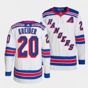Wholesale Cheap Men's New York Rangers #20 Chris Kreider White Stitched Adidas Jersey