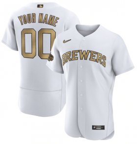 Wholesale Cheap Men\'s Milwaukee Brewers Active Player Custom White 2022 All-Star Flex Base Stitched MLB Jersey