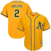Wholesale Cheap Athletics #2 Tony Phillips Gold Cool Base Stitched Youth MLB Jersey