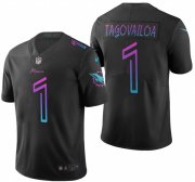 Wholesale Cheap Men's Miami Dolphins #1 Tua Tagovailoa black vapor Limited Stitched NFL Jersey