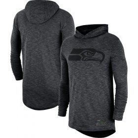 Wholesale Cheap Nike Seattle Seahawks Heathered Charcoal Fan Gear Tonal Slub Hooded Long Sleeve T-Shirt