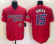 Cheap Men's Puerto Rico Baseball #15 Emmanuel Rivera 2023 Red World Classic With Patch Stitched Jerseys