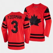 Wholesale Cheap Men's Canada Hockey Steve Yzerman Red 2022 Winter Olympic #3 Gold Winner Jersey
