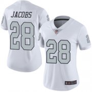 Wholesale Cheap Nike Raiders #28 Josh Jacobs White Women's Stitched NFL Limited Rush Jersey