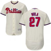 Wholesale Cheap Phillies #27 Aaron Nola Cream Flexbase Authentic Collection Stitched MLB Jersey