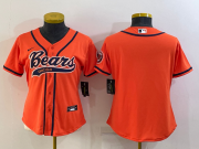 Wholesale Cheap Women's Chicago Bears Blank Orange With Patch Cool Base Stitched Baseball Jersey