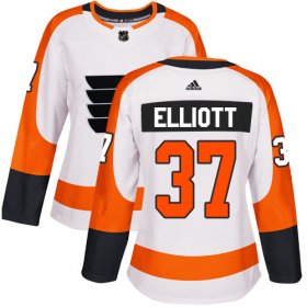 Wholesale Cheap Adidas Flyers #37 Brian Elliott White Road Authentic Women\'s Stitched NHL Jersey