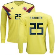 Wholesale Cheap Colombia #25 E.Balanta Home Long Sleeves Soccer Country Jersey