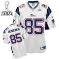 Wholesale Cheap Patriots #85 Chad Ochocinco White Super Bowl XLVI Embroidered NFL Jersey
