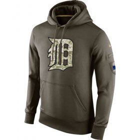 Wholesale Cheap Men\'s Detroit Tigers Nike Olive Salute To Service KO Performance Hoodie