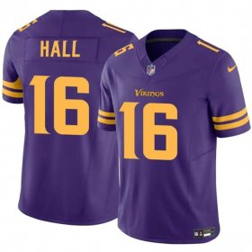 Cheap Men\'s Minnesota Vikings #16 Jaren Hall Purple 2023 F.U.S.E. Vapor Untouchable Color Rush Limited Football Stitched Jersey