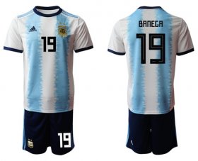 Wholesale Cheap Argentina #19 Banega Home Soccer Country Jersey