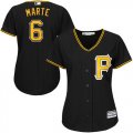 Wholesale Cheap Pirates #6 Starling Marte Black Alternate Women's Stitched MLB Jersey