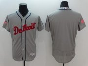 Wholesale Cheap Tigers Blank Grey Fashion Stars & Stripes Flexbase Authentic Stitched MLB Jersey