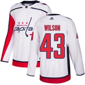 Wholesale Cheap Adidas Capitals #43 Tom Wilson White Road Authentic Stitched NHL Jersey