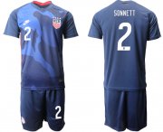 Wholesale Cheap Men 2020-2021 Season National team United States away blue 2 Soccer Jersey