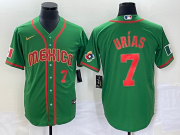 Wholesale Cheap Men's Mexico Baseball #7 Julio Urias Number 2023 Green World Classic Stitched Jersey12