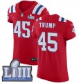 Wholesale Cheap Nike Patriots #45 Donald Trump Red Alternate Super Bowl LIII Bound Men's Stitched NFL Vapor Untouchable Elite Jersey