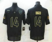Wholesale Cheap Men's Minnesota Vikings #14 Stefon Diggs Black 2020 Salute To Service Stitched NFL Nike Limited Jersey