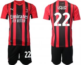 Wholesale Cheap Men 2021-2022 Club AC Milan home red 22 Soccer Jerseys