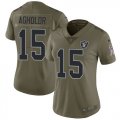 Wholesale Cheap Nike Raiders #15 Nelson Agholor Olive Women's Stitched NFL Limited 2017 Salute To Service Jersey