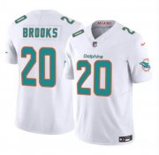 Cheap Men's Miami Dolphins #20 Jordyn Brooks White 2024 F.U.S.E Vapor Limited Football Stitched Jersey